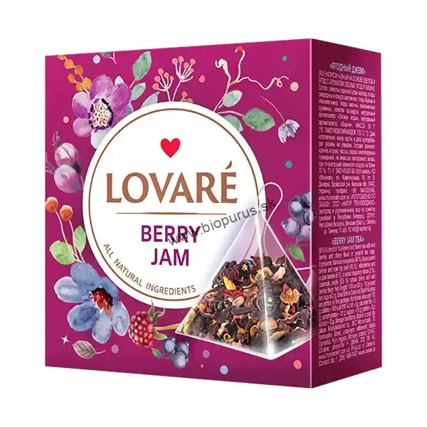 LOVARÉ Berry Jam, bylinkový čaj s príchuťou 30g (15 pyramíd)