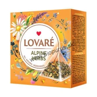 LOVARÉ Alpine Herbs, bylinkový čaj s príchuťou 30g (15 pyramíd)