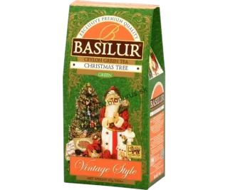 BASILUR Vintage Christmas Tree, zelený čaj ochutený, 85g (Papierová Krabička)