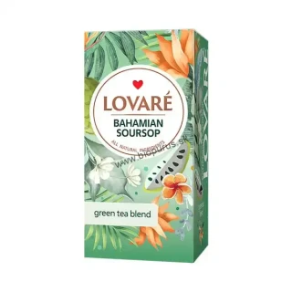LOVARÉ Bahamian Soursop, zelený čaj jemný s príchuťou 36g (24 porcií)
