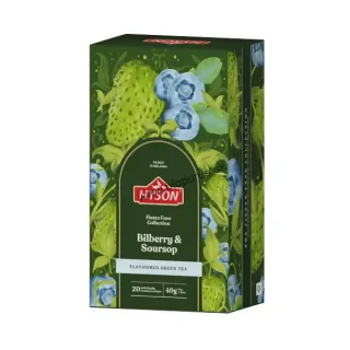 HYSON Bilberry & Soursop, zelený čaj ochutený 40g (20 x 2g)