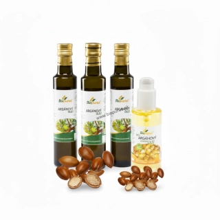Arganový olej 3 x 250 ml + arganový olej kozmetický 100 ml GRÁTIS